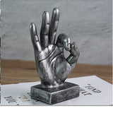 Handgesten-Schreibtisch-Statue